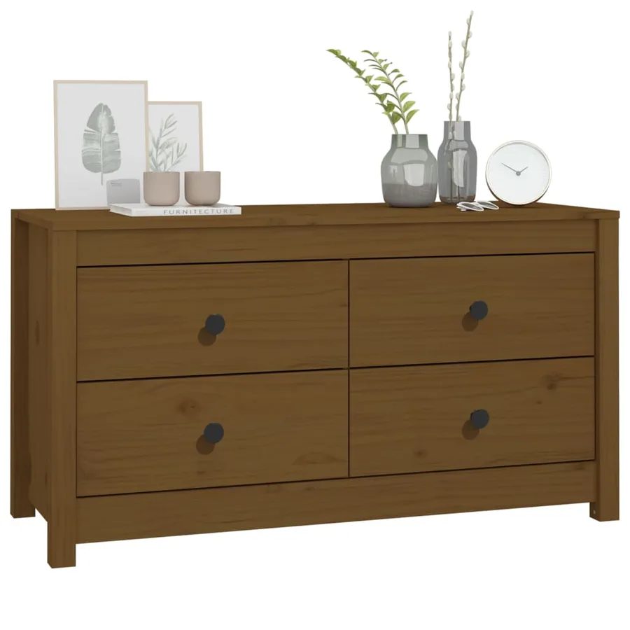 Armoire latérale Marron Miel 100x40x54 cm Bois de pin massif - 8