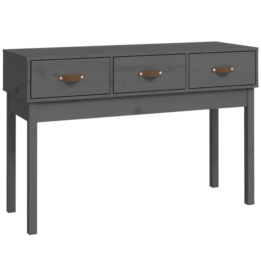 Table console Gris 114x40x75 cm Bois massif de pin - 2