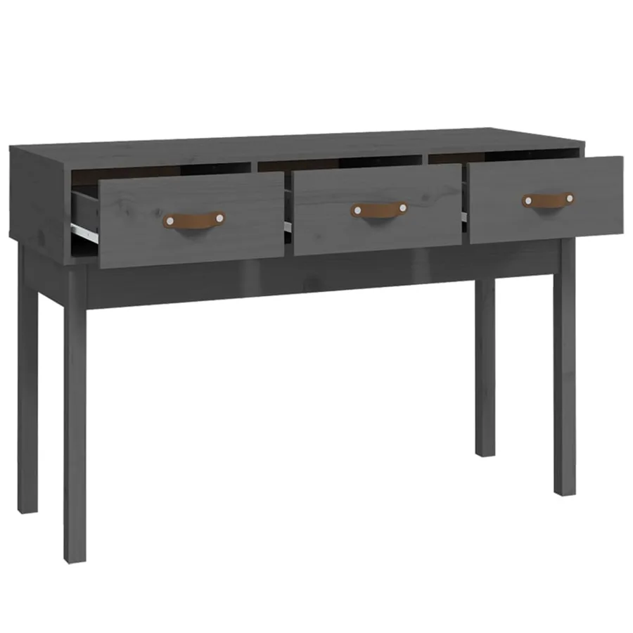 Table console Gris 114x40x75 cm Bois massif de pin - 4