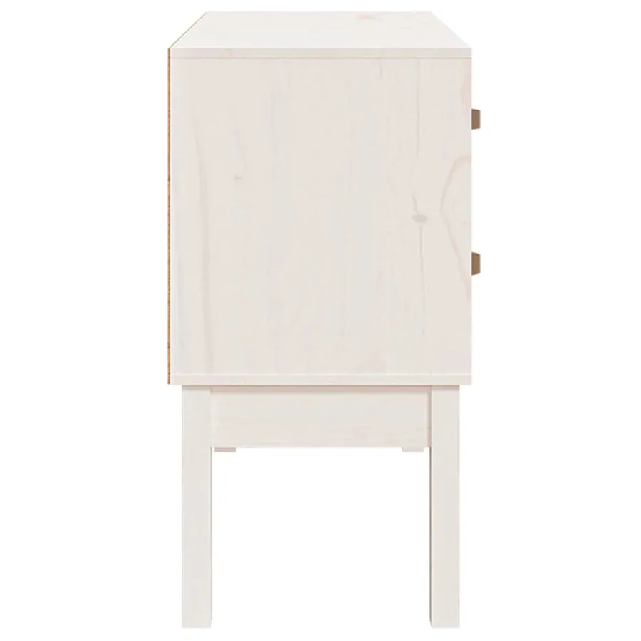 Armoire console Blanc 90x40x78 cm Bois de pin solide - 5