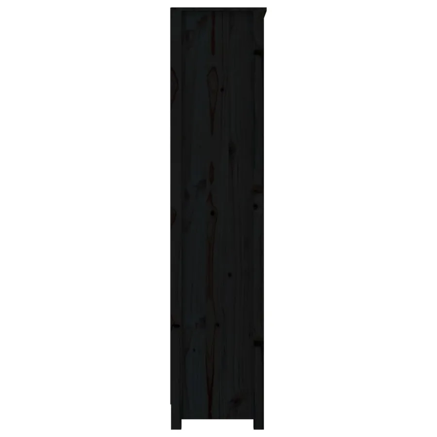 Bibliothèque Noir 80x35x154 cm Bois de pin massif - 6