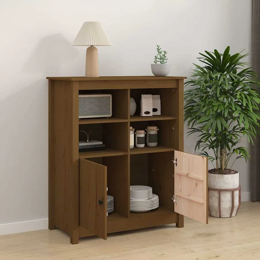 Buffet Marron miel 83x41,5x100 cm Bois massif de pin - 3