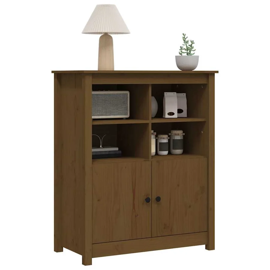 Buffet Marron miel 83x41,5x100 cm Bois massif de pin - 4