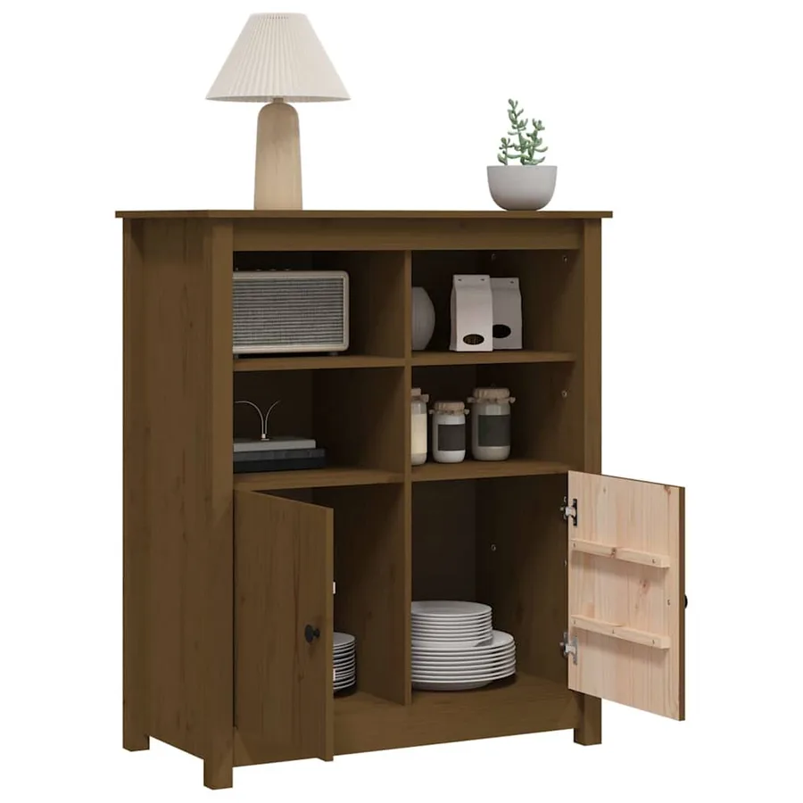 Buffet Marron miel 83x41,5x100 cm Bois massif de pin - 5