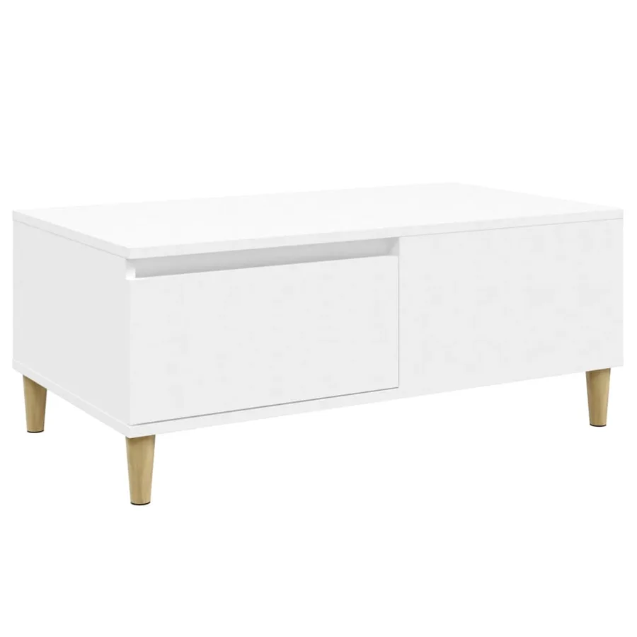 Table basse Blanc 90x50x36,5 cm Bois d'ingénierie - 2