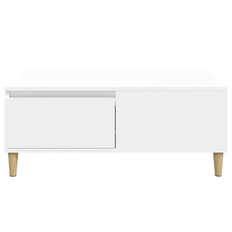 Table basse Blanc 90x50x36,5 cm Bois d'ingénierie - 7