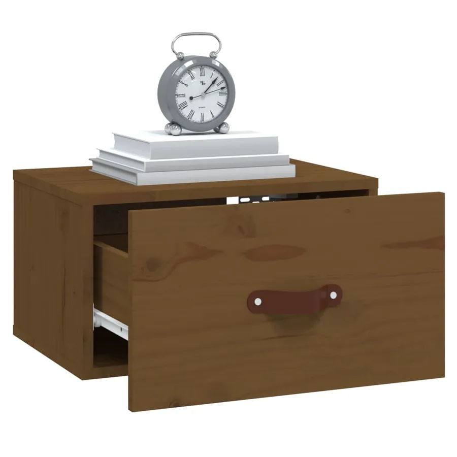 Tables de chevet murales 2 pcs Marron miel 40x29,5x22 cm - 4