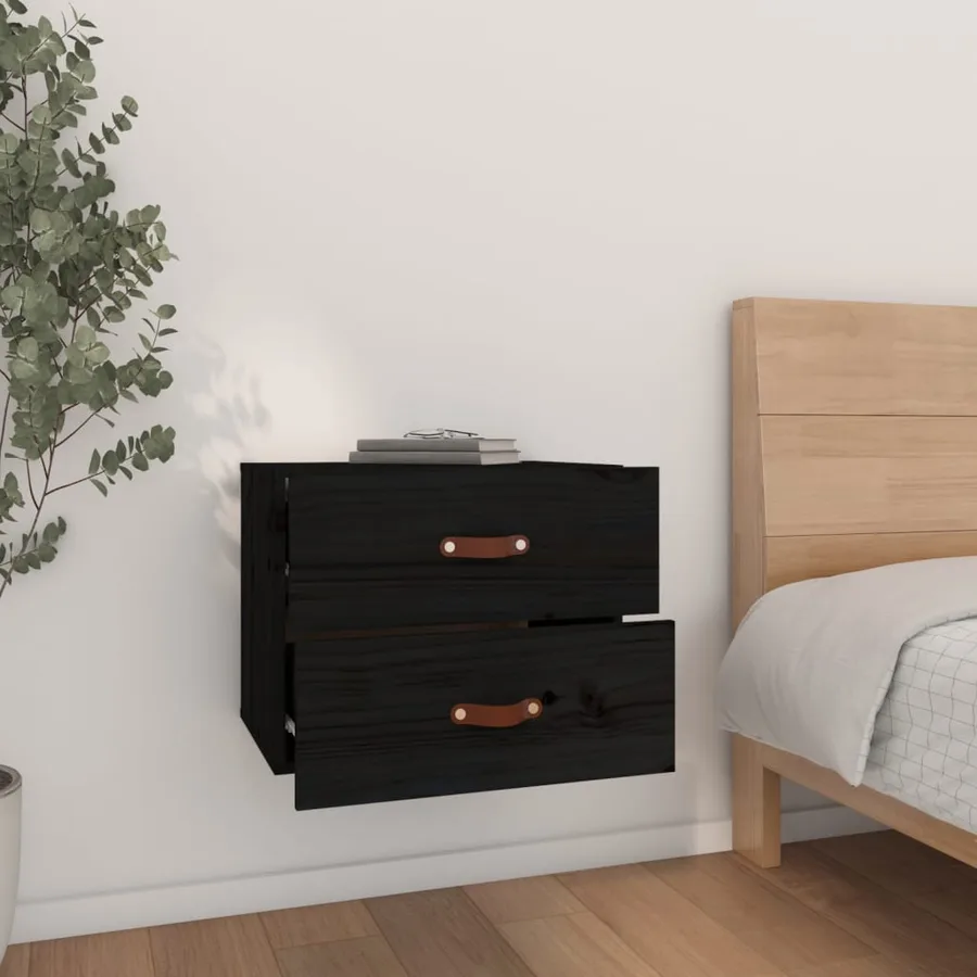 Tables de chevet murales 2 pcs Noir 50x36x40 cm - 3