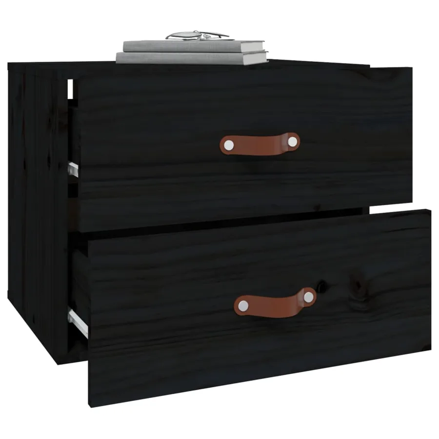 Tables de chevet murales 2 pcs Noir 50x36x40 cm - 4
