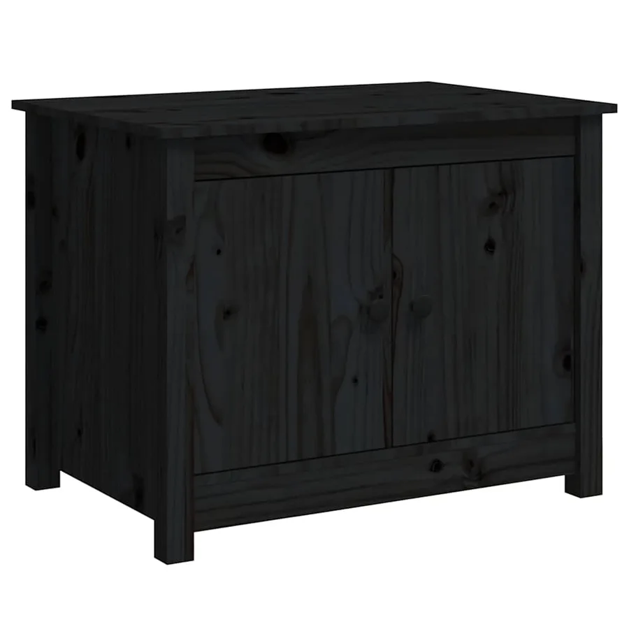 Table basse Noir 71x49x55 cm Bois massif de pin - 2