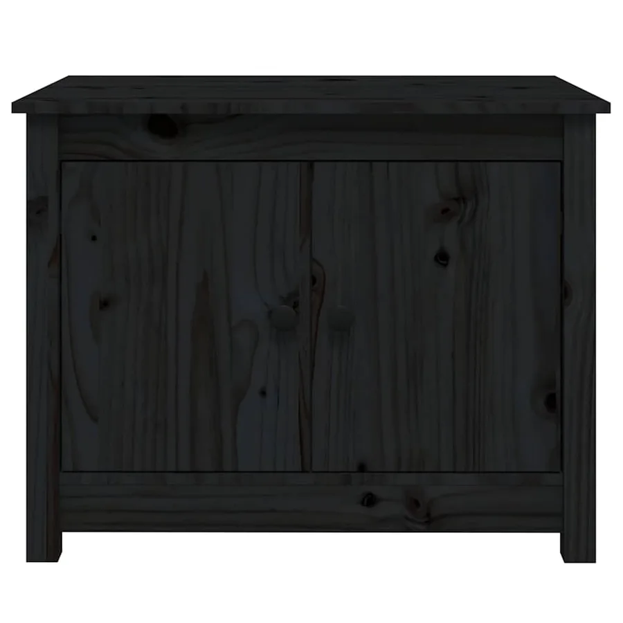Table basse Noir 71x49x55 cm Bois massif de pin - 6