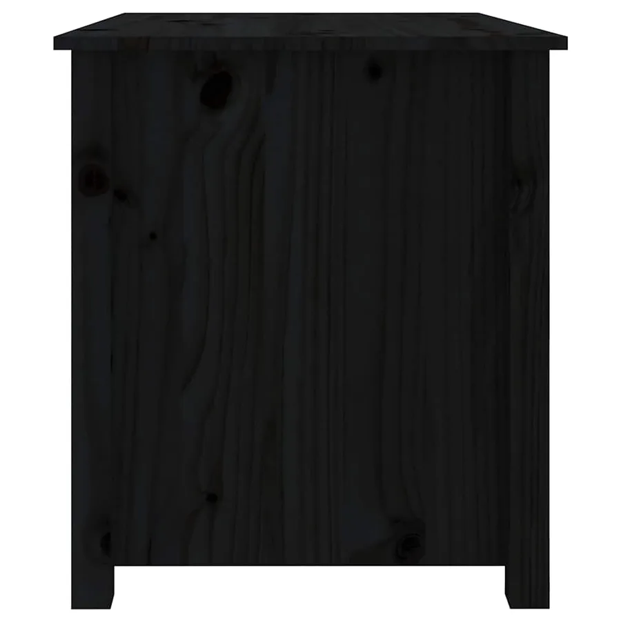 Table basse Noir 71x49x55 cm Bois massif de pin - 8