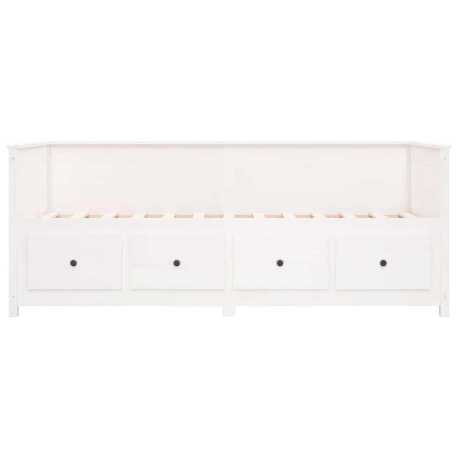 Lit de jour sans matelas blanc 80x200 cm bois de pin massif - 10