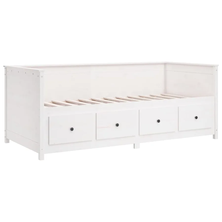 Lit de jour sans matelas blanc 80x200 cm bois de pin massif - 9