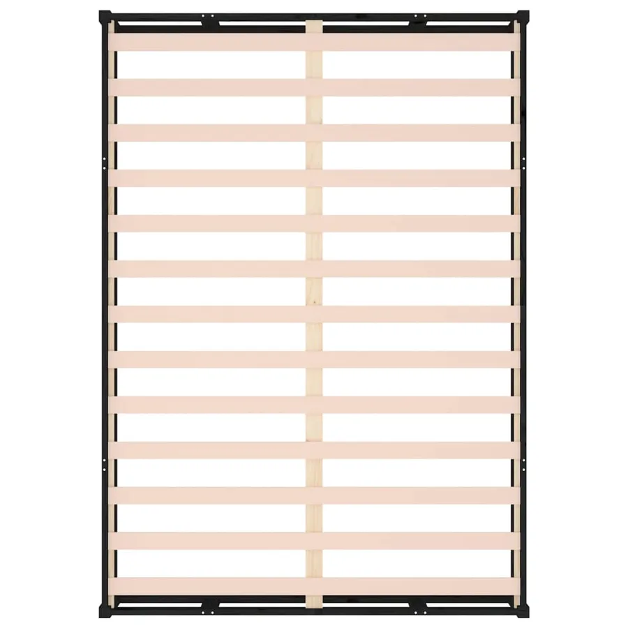 Cadre de lit sans matelas noir 120x190 cm bois massif - 6