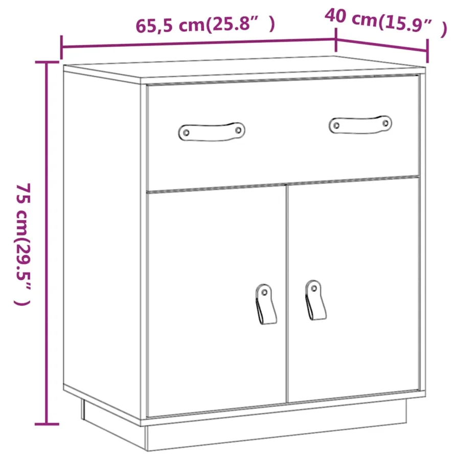 Buffet Marron miel 65,5x40x75 cm Bois massif de pin - 9