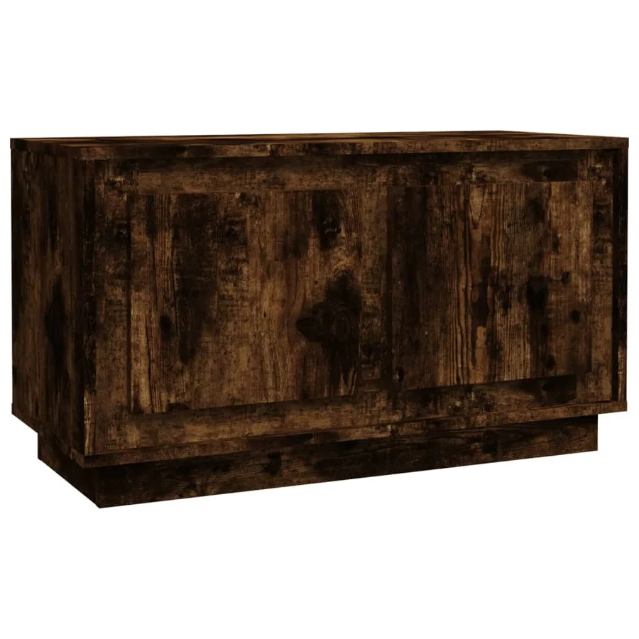 Meuble TV chêne fumé 80x35x45 cm bois d'ingénierie - 2