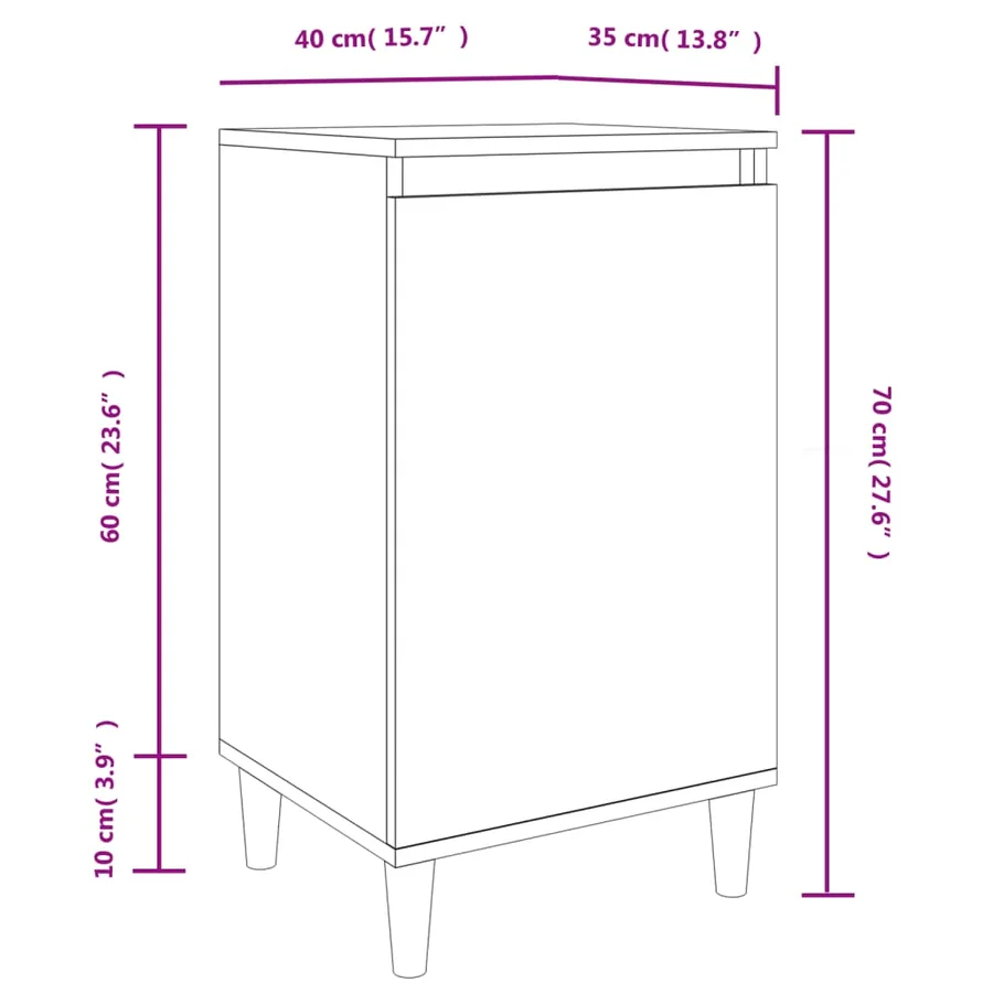 Tables de chevet 2 pcs gris béton 40x35x70 cm bois d'ingénierie - 10