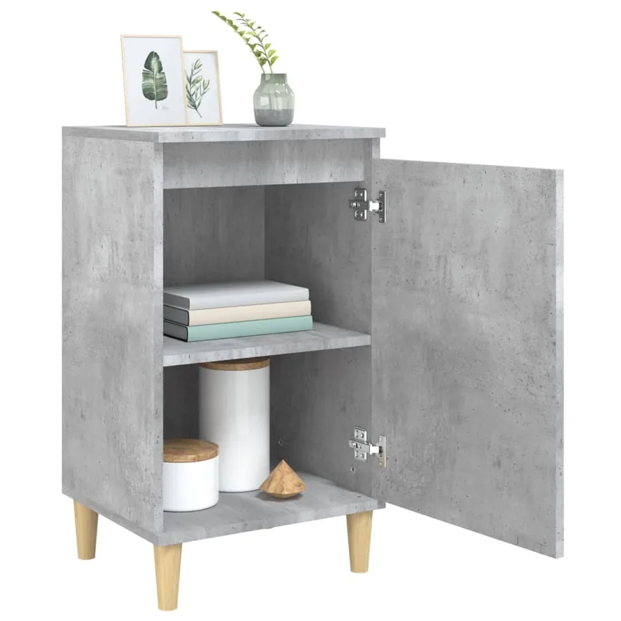 Tables de chevet 2 pcs gris béton 40x35x70 cm bois d'ingénierie - 4