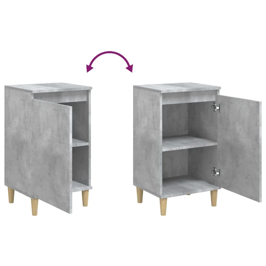 Tables de chevet 2 pcs gris béton 40x35x70 cm bois d'ingénierie - 8