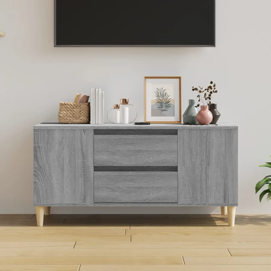 Meuble TV Sonoma gris 102x44,5x50 cm Bois d'ingénierie - 3