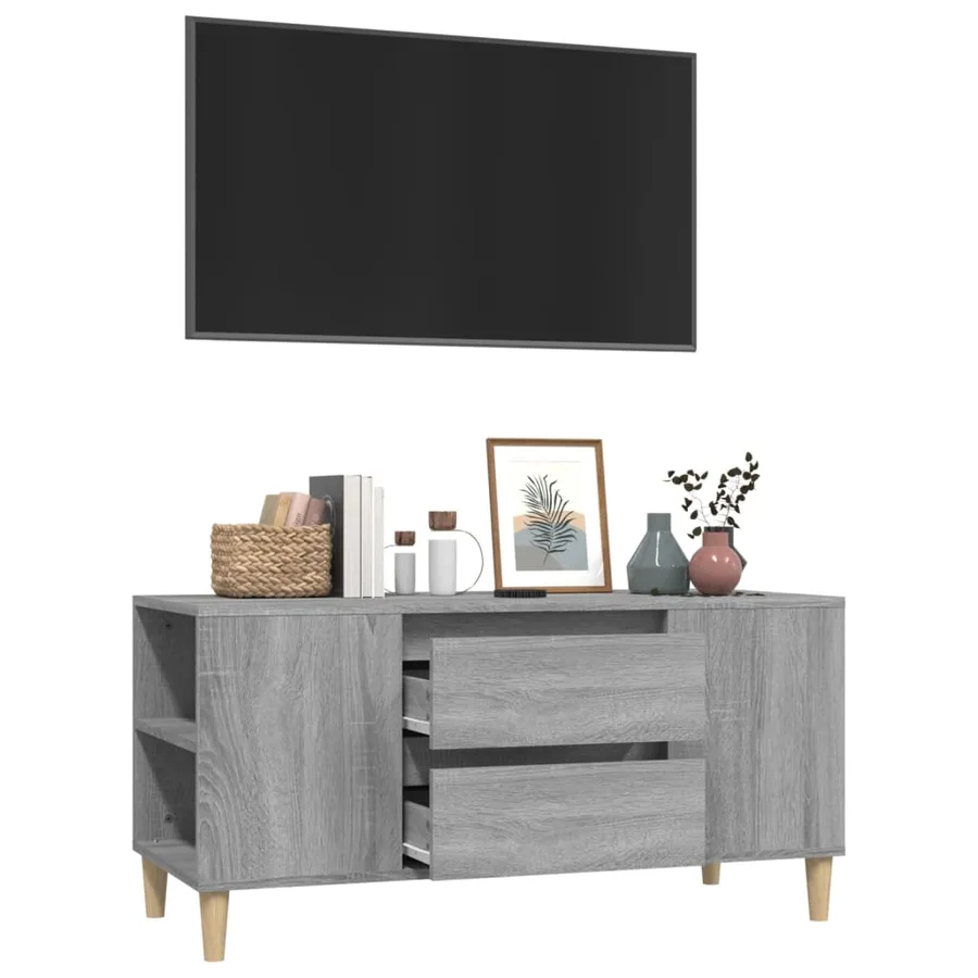 Meuble TV Sonoma gris 102x44,5x50 cm Bois d'ingénierie - 5