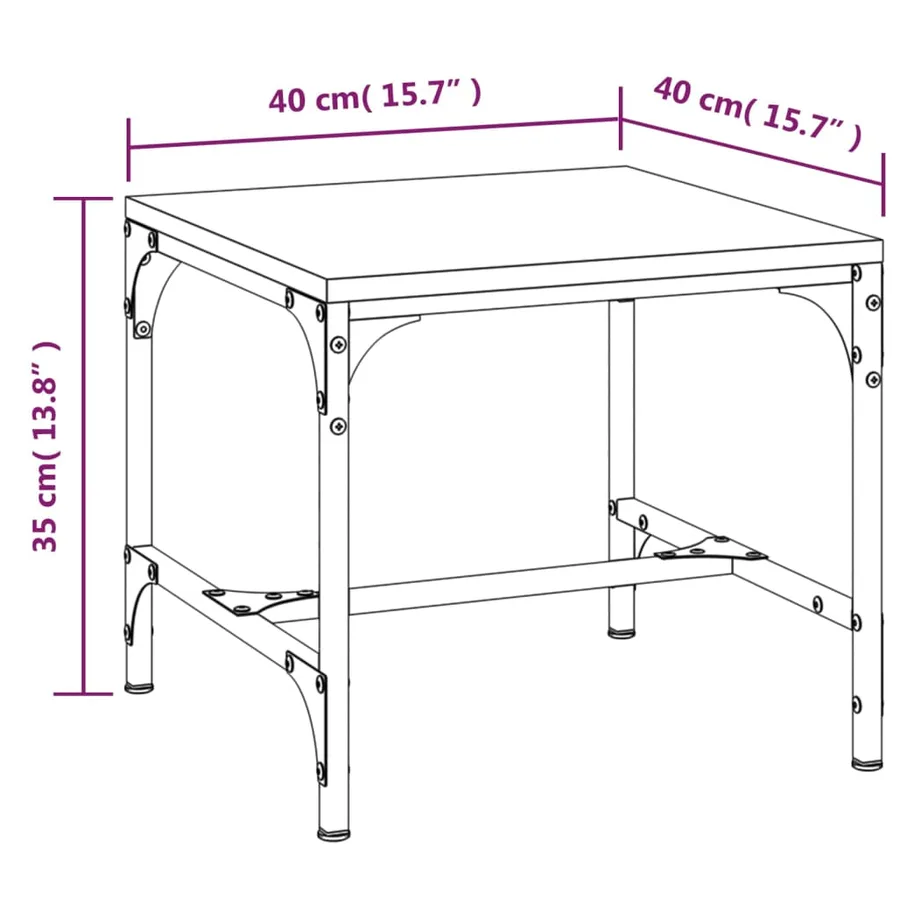 Tables d'appoint 2 pcs Noir 40x40x35 cm Bois d'ingénierie - 9