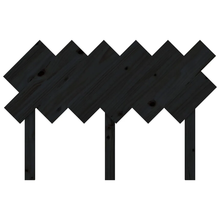 Tête de lit Noir 122,5x3x80,5 cm Bois massif de pin - 4