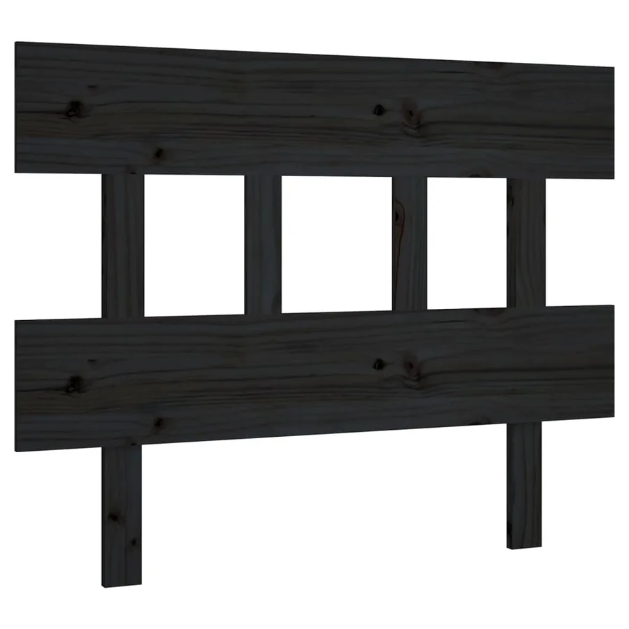 Tête de lit Noir 93,5x3x81 cm Bois massif de pin - 2