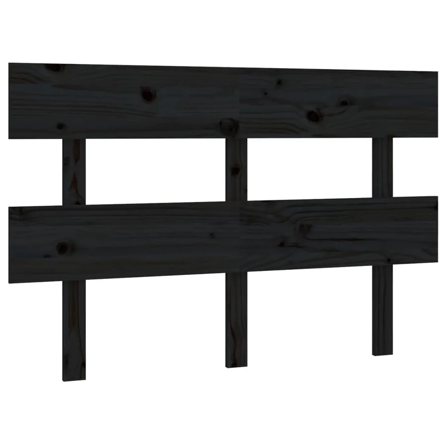 Tête de lit Noir 138x3x81 cm Bois massif de pin - 2