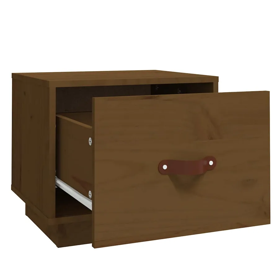 Tables de chevet 2pcs Marron miel 40x34x35cm Bois de pin massif - 6