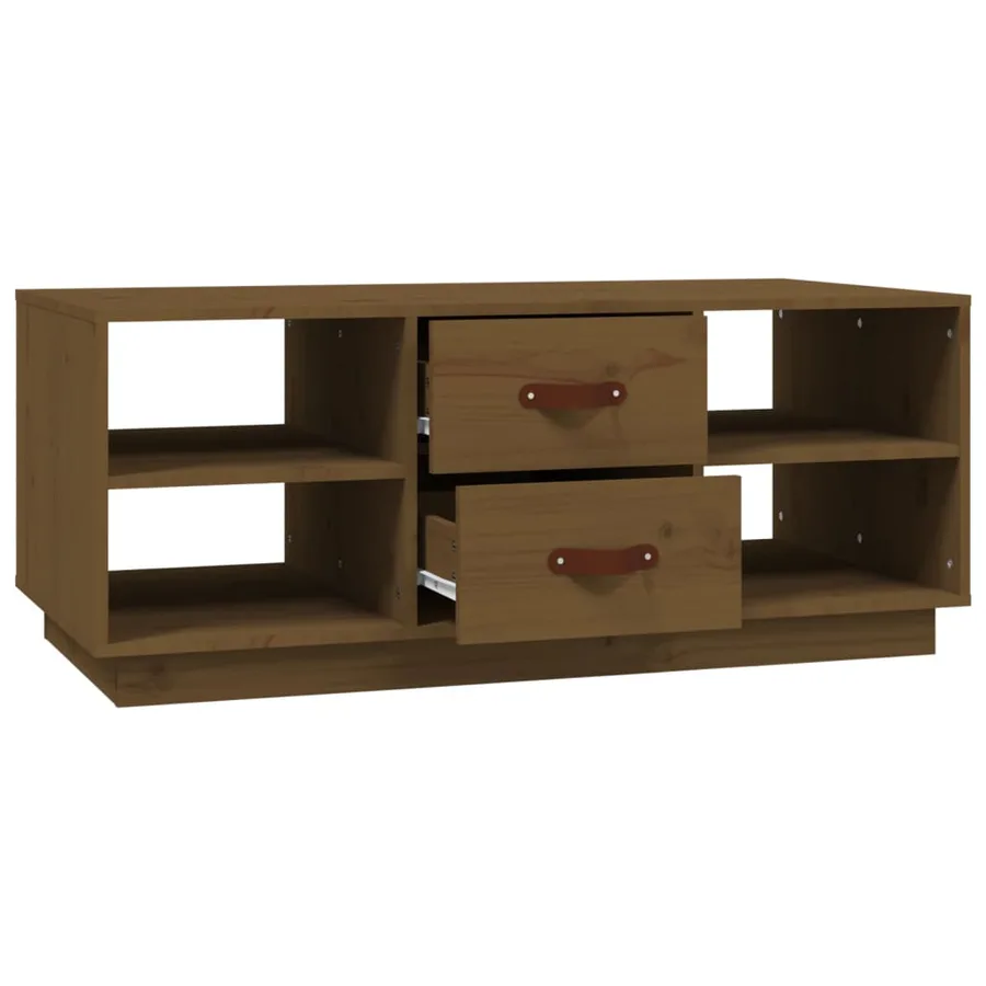 Table basse Marron miel 100x50x41 cm Bois massif de pin - 6