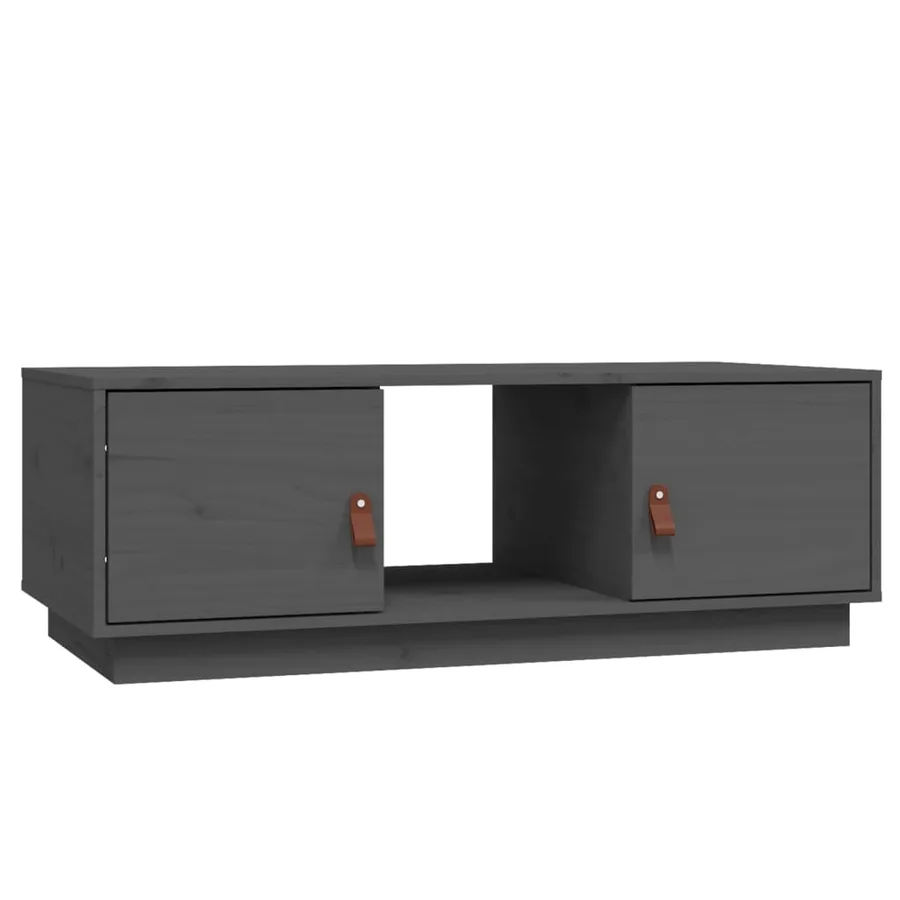 Table basse Gris 100x50x35 cm Bois massif de pin - 2