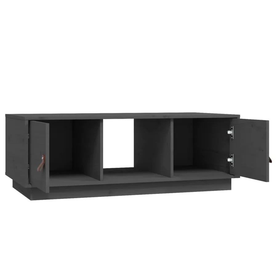 Table basse Gris 100x50x35 cm Bois massif de pin - 7