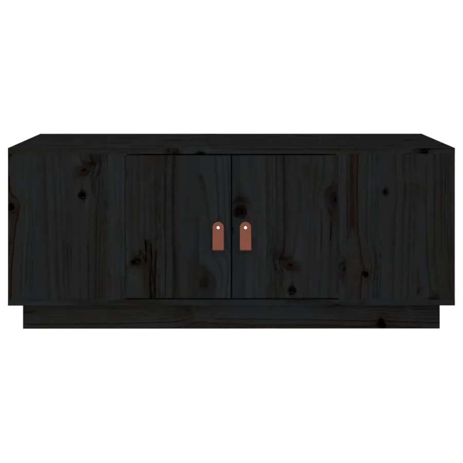 Table basse Noir 100x50x41 cm Bois massif de pin - 6