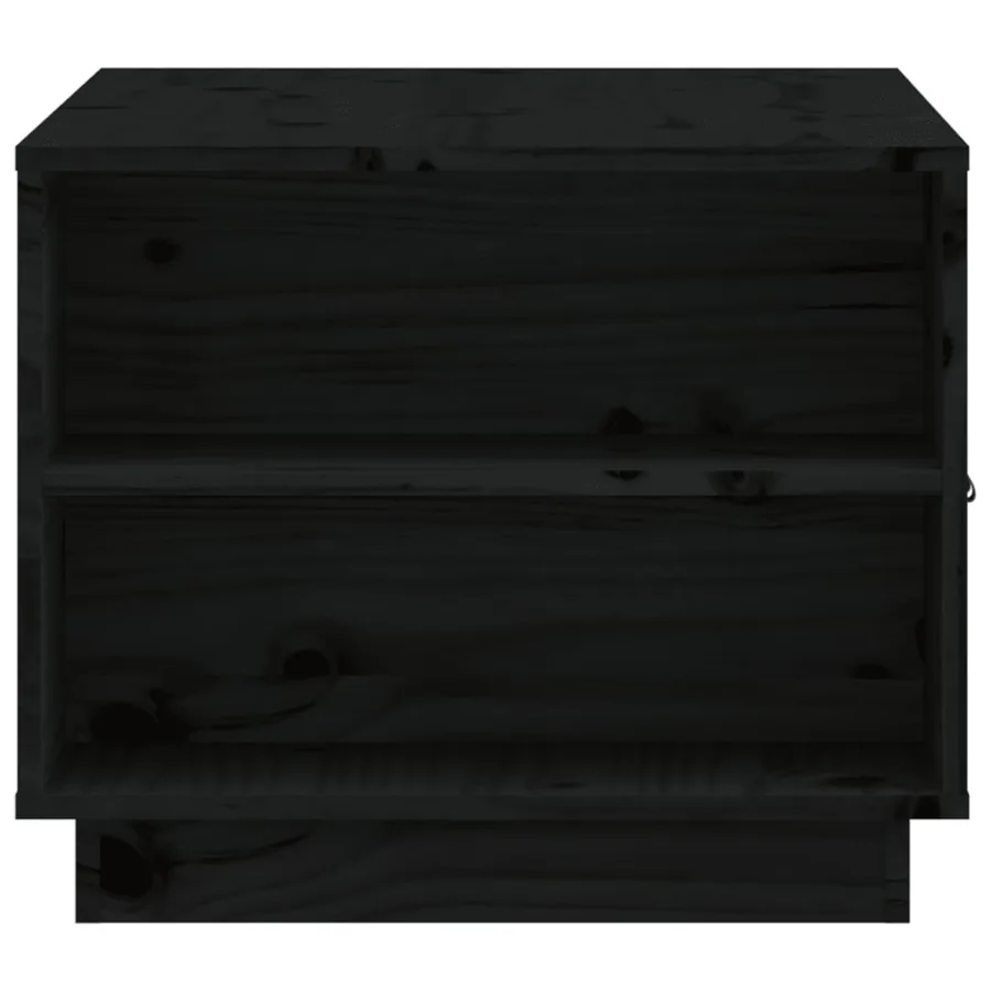 Table basse Noir 100x50x41 cm Bois massif de pin - 8
