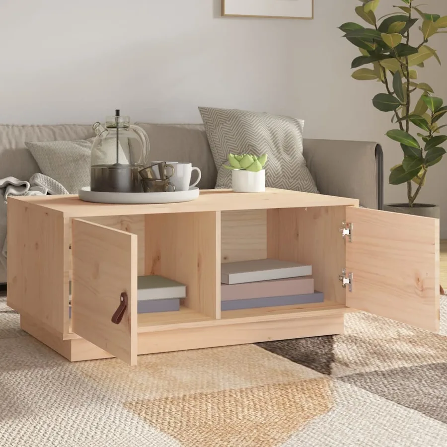 Table basse 80x50x35 cm Bois massif de pin - 3