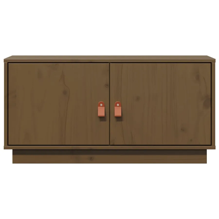 Meuble TV Marron miel 80x34x40 cm Bois de pin massif - 4