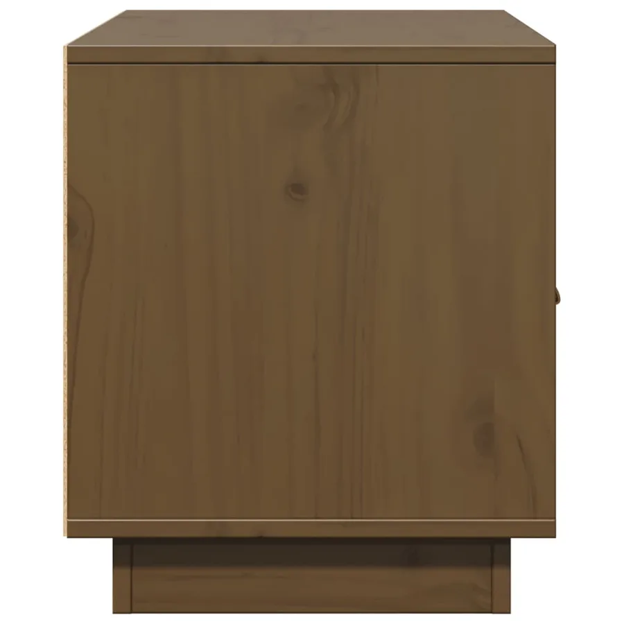 Meuble TV Marron miel 80x34x40 cm Bois de pin massif - 6