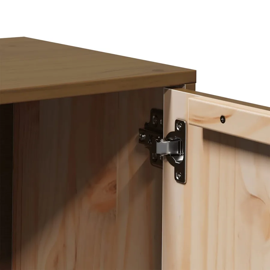 Meuble TV Marron miel 80x34x40 cm Bois de pin massif - 8