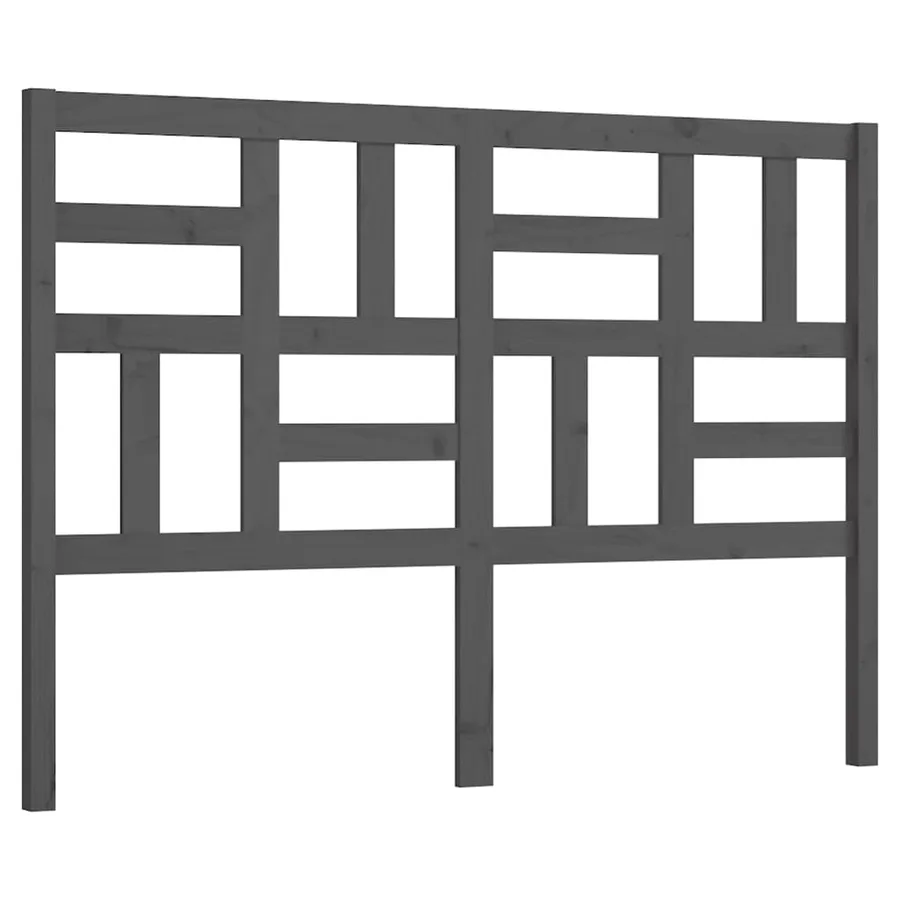Tête de lit Gris 126x4x104 cm Bois massif de pin - 2