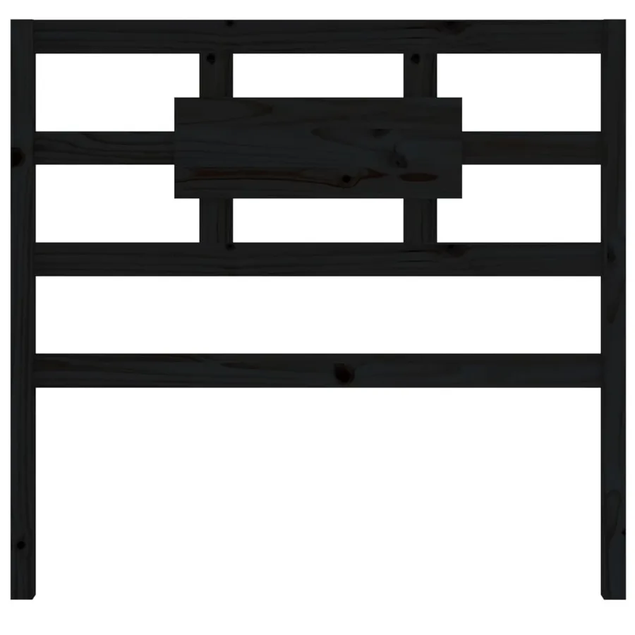 Tête de lit Noir 95,5x4x100 cm Bois massif de pin - 4