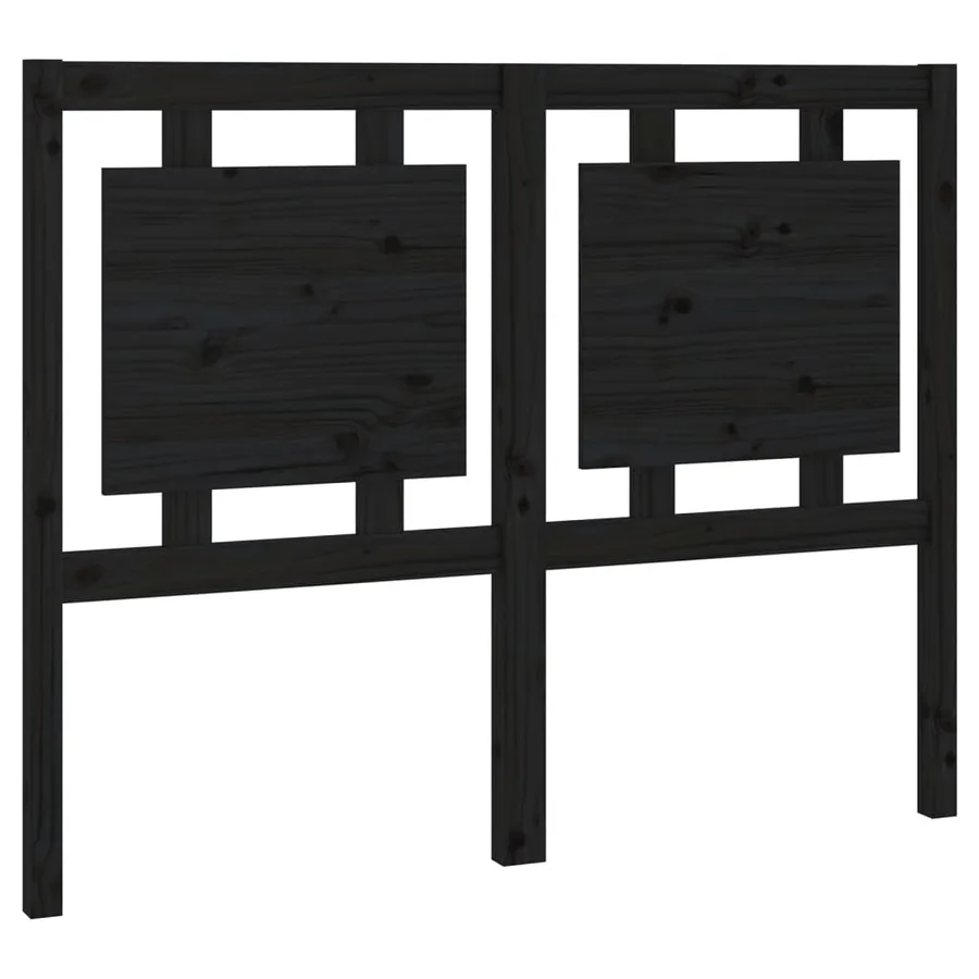 Tête de lit Noir 125,5x4x100 cm Bois massif de pin - 2