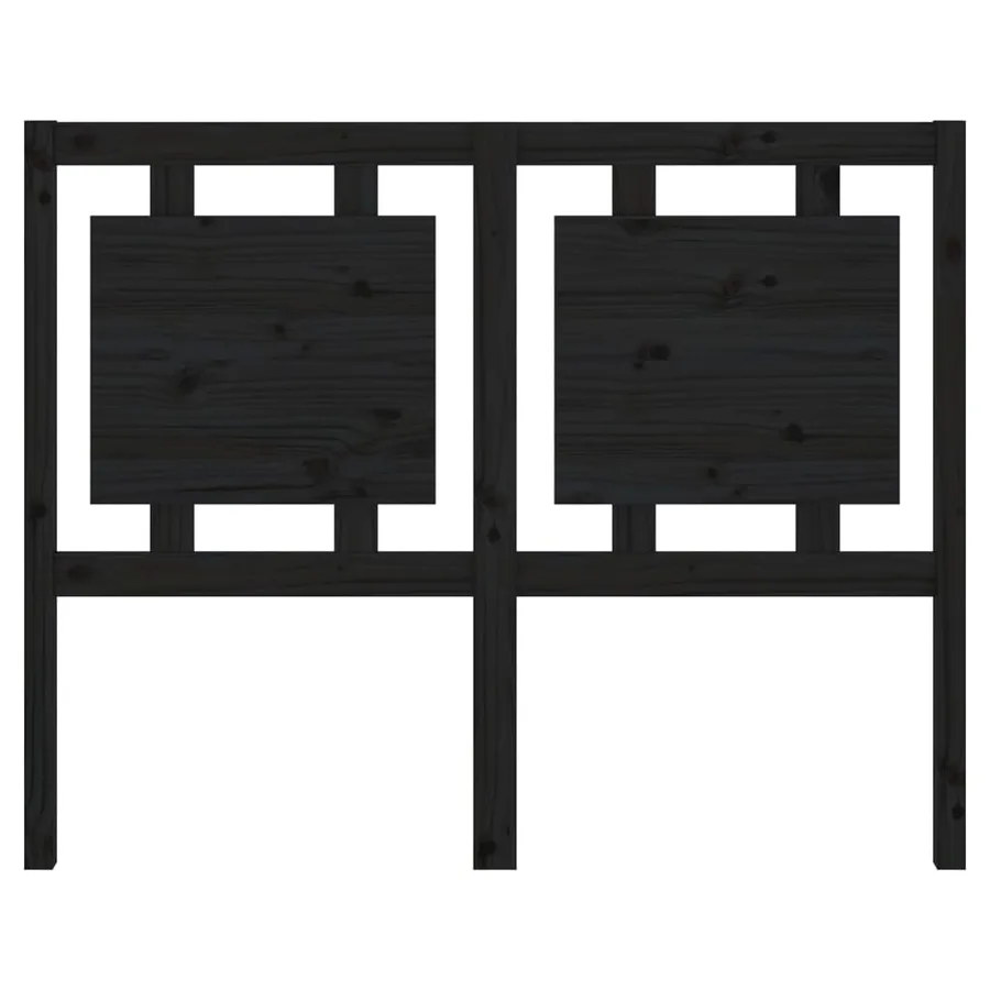 Tête de lit Noir 125,5x4x100 cm Bois massif de pin - 4