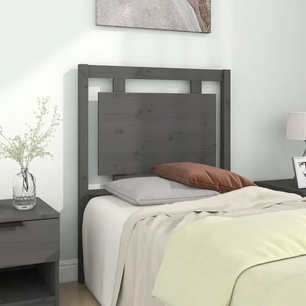 Tête de lit Gris 80,5x4x100 cm Bois massif de pin