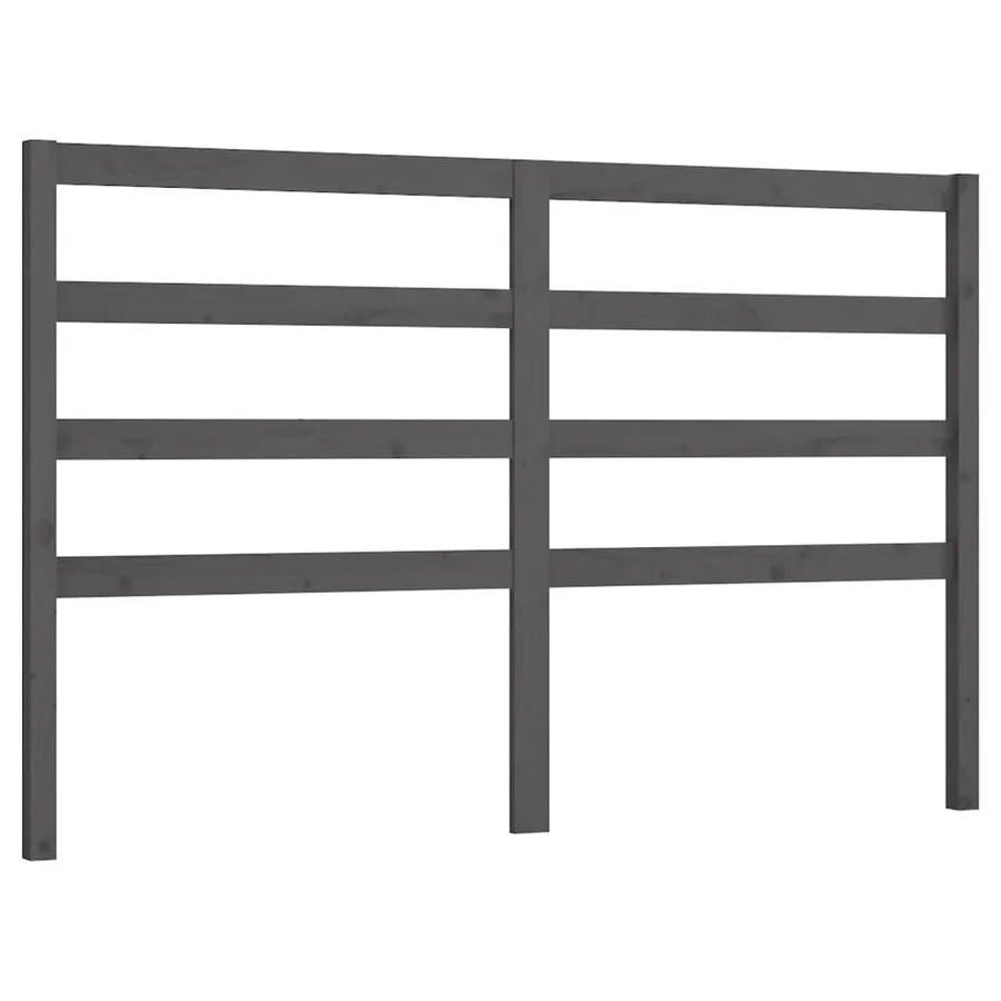 Tête de lit Gris 126x4x100 cm Bois massif de pin - 2
