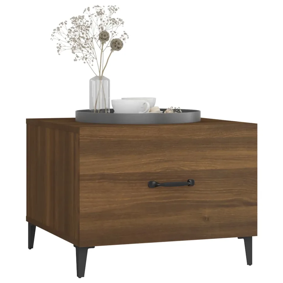 Table basse avec pieds en métal Chêne marron 50x50x40 cm - 4
