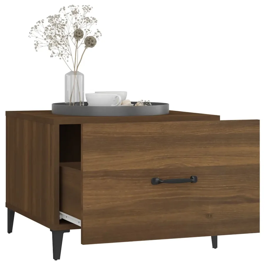 Table basse avec pieds en métal Chêne marron 50x50x40 cm - 5