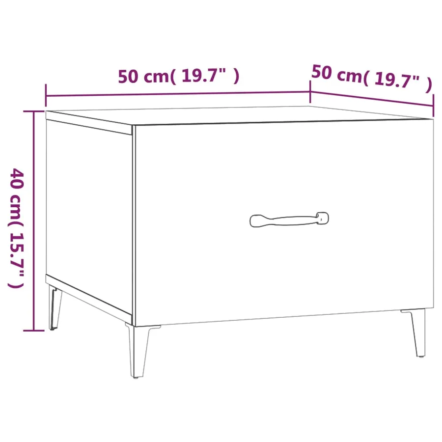 Table basse avec pieds en métal Chêne marron 50x50x40 cm - 9