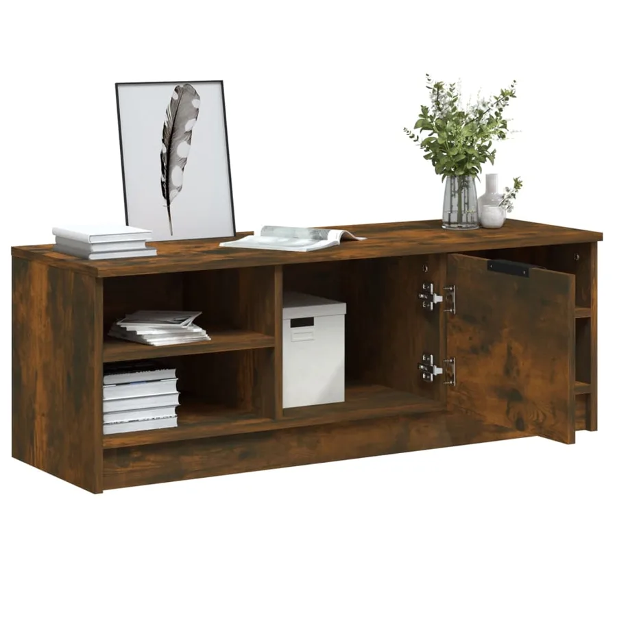 Meuble TV Chêne fumé 102x35,5x36,5 cm Bois d'ingénierie - 5